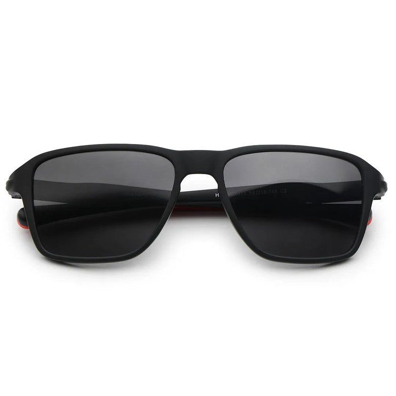 Rift Black Large Full Rim Rectangle Sports Sunglasses for Men & Women — Hashtag Eyewears