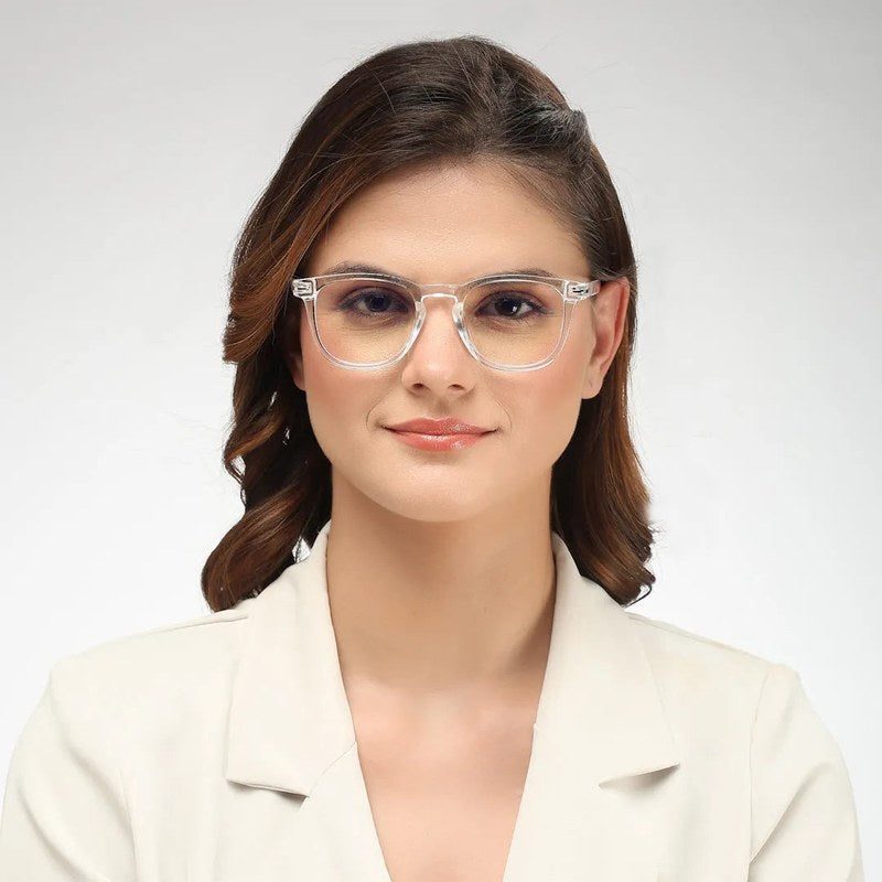 Rivena Transparent Small Full Rim Square Computer Glasses for Men & Women — Hashtag Eyewears