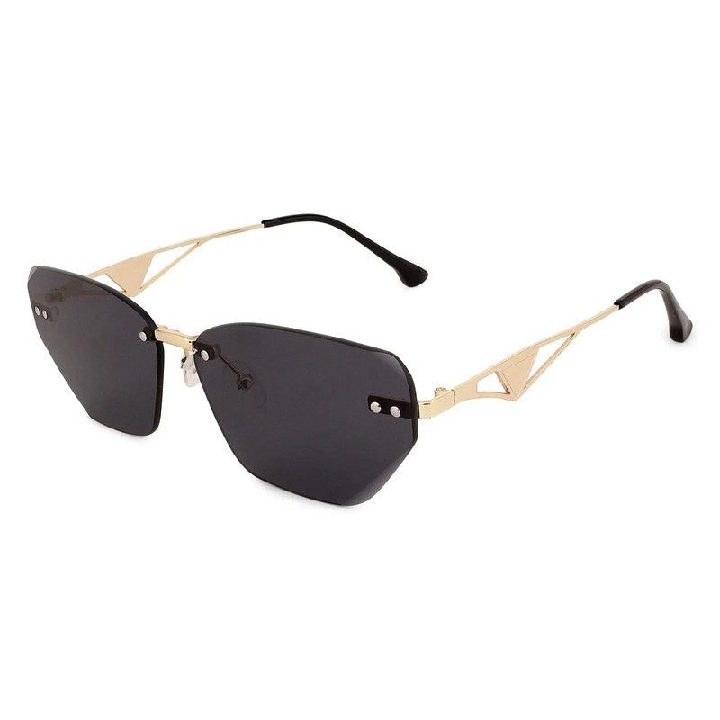 Rorion BLK Medium Rim Less Rectangle Sunglasses for Men & Women — Hashtag Eyewears
