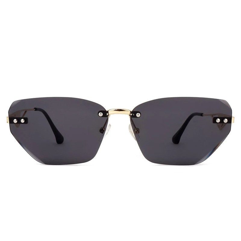 Rorion BLK Medium Rim Less Rectangle Sunglasses for Men & Women — Hashtag Eyewears
