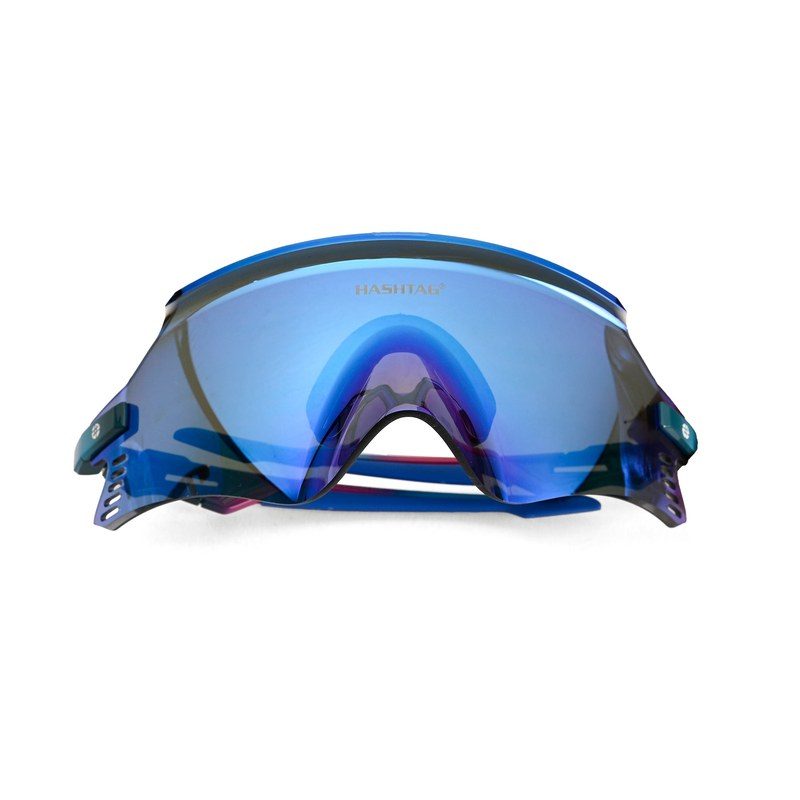Saelor Blue Large Full Rim Shield Sports Sunglasses for Men & Women — Hashtag Eyewears