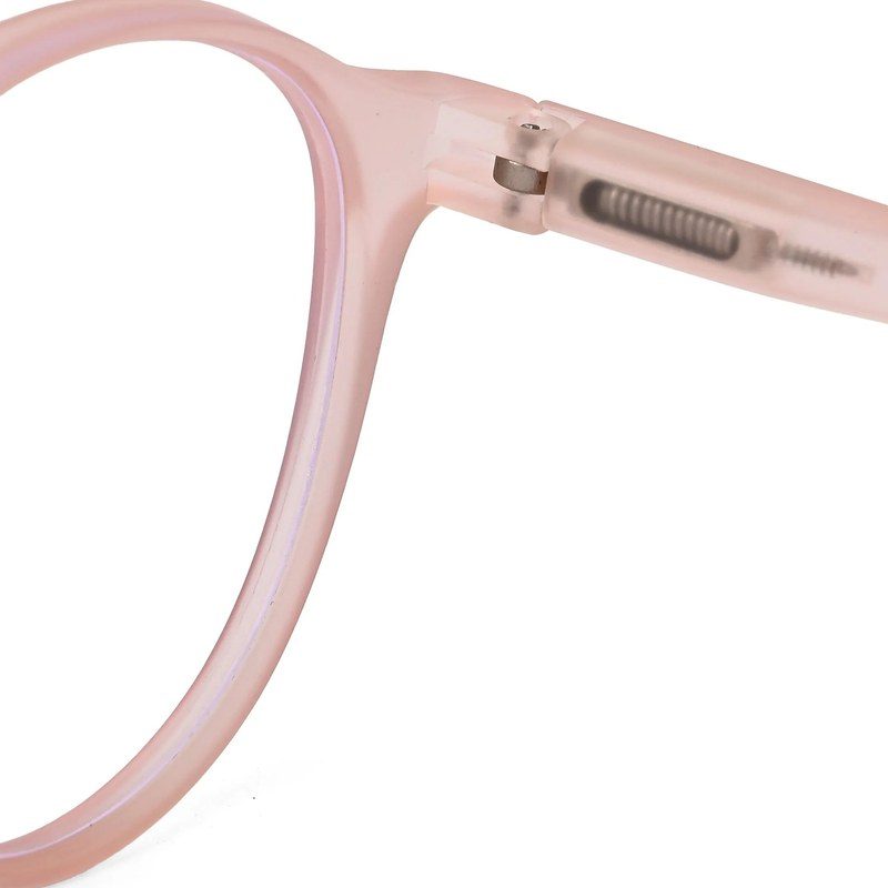 Screenzy Baby Pink Medium Full Rim Round Computer Glasses for Men & Women — Hashtag Eyewears