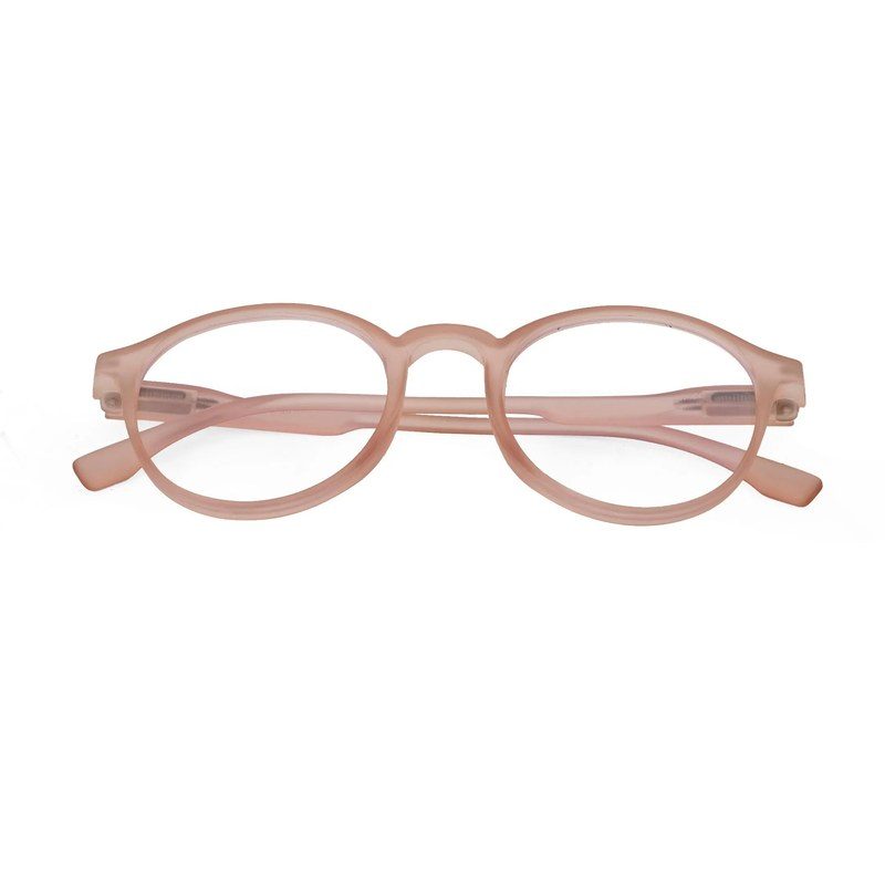 Screenzy Baby Pink Medium Full Rim Round Computer Glasses for Men & Women — Hashtag Eyewears
