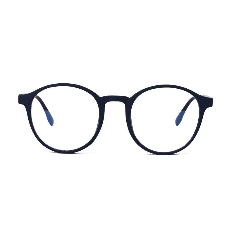 Screenzy Blue Medium Full Rim Round Computer Glasses for Men & Women — Hashtag Eyewears