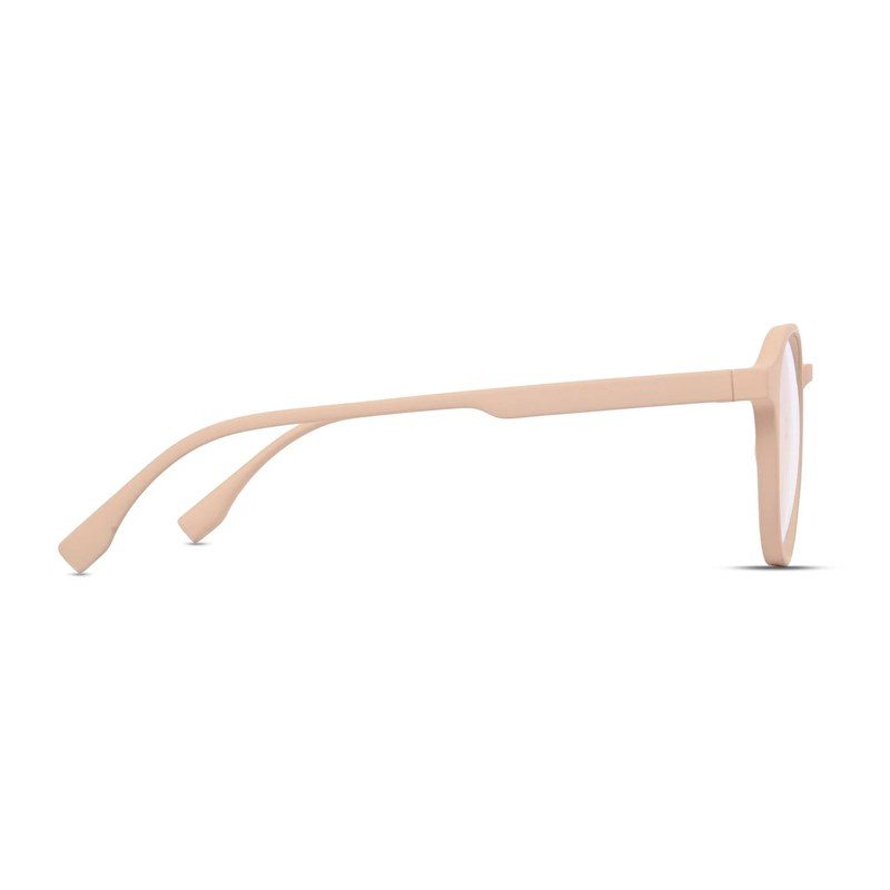 Screenzy Cream Medium Full Rim Round Computer Glasses for Men & Women — Hashtag Eyewears