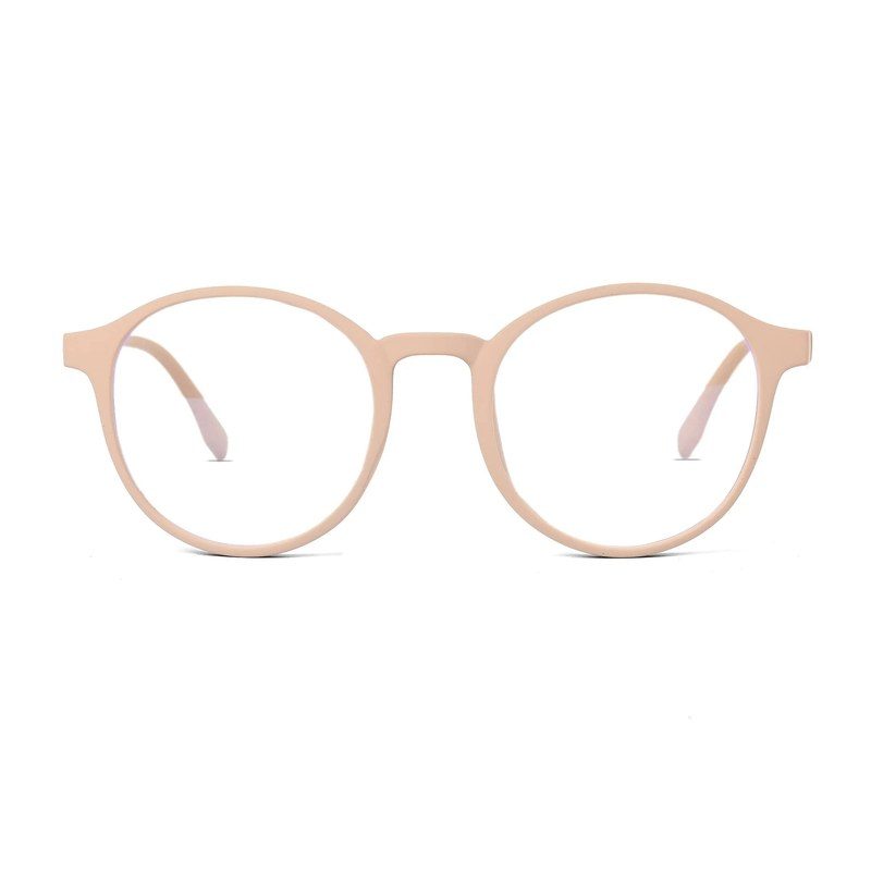Screenzy Cream Medium Full Rim Round Computer Glasses for Men & Women — Hashtag Eyewears