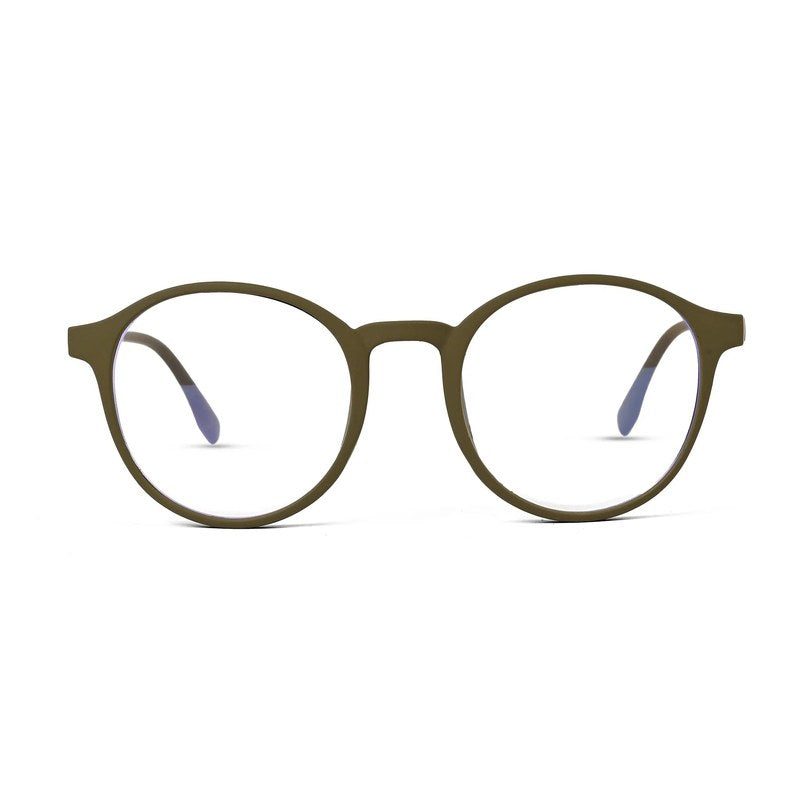 Screenzy Green Medium Full Rim Round Computer Glasses for Men & Women — Hashtag Eyewears