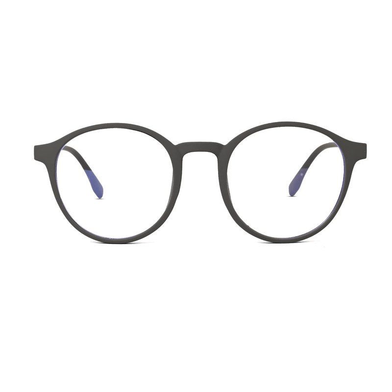 Screenzy Grey Medium Full Rim Round Computer Glasses for Men & Women — Hashtag Eyewears
