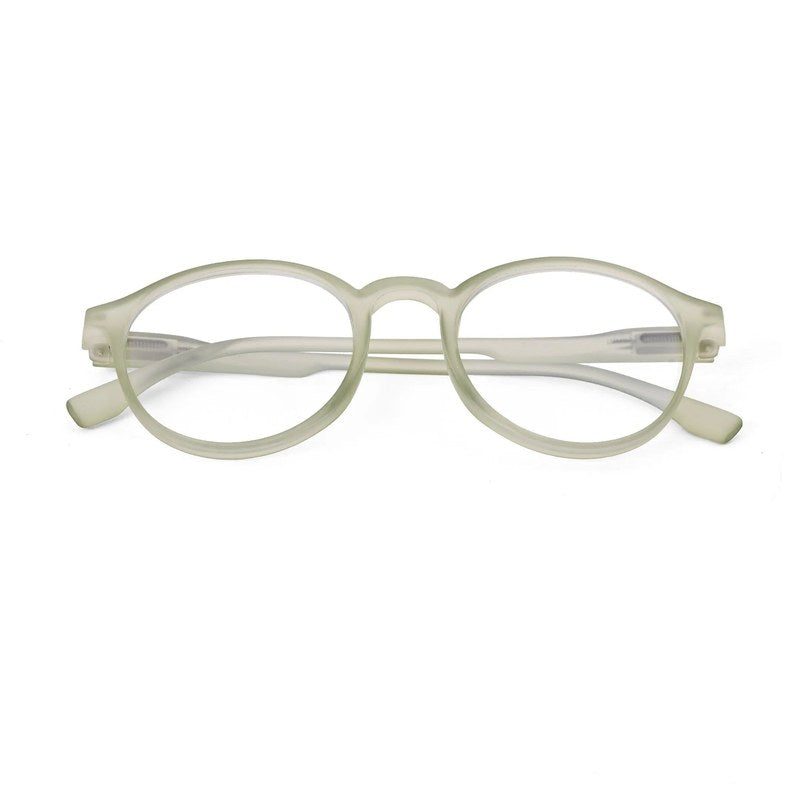 Screenzy Light Green Medium Full Rim Round Computer Glasses for Men & Women — Hashtag Eyewears