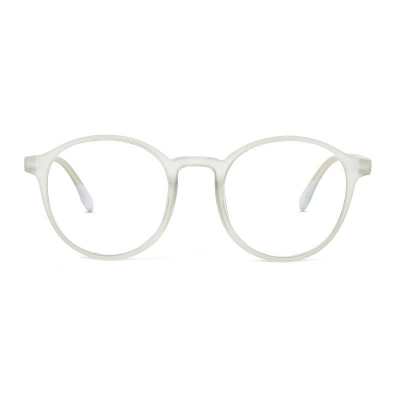 Screenzy Light Green Medium Full Rim Round Computer Glasses for Men & Women — Hashtag Eyewears