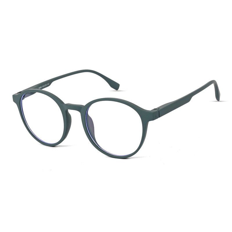Screenzy Olive Green Medium Full Rim Round Computer Glasses for Men & Women — Hashtag Eyewears
