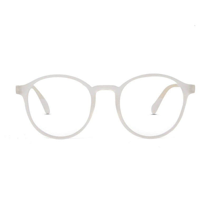 Screenzy Transparent Medium Full Rim Round Computer Glasses for Men & Women — Hashtag Eyewears