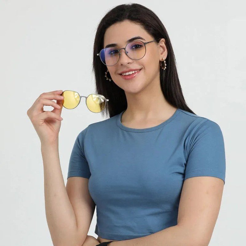 Seraph Grey Medium Full Rim Oval Clip-on for Men & Women — Hashtag Eyewears