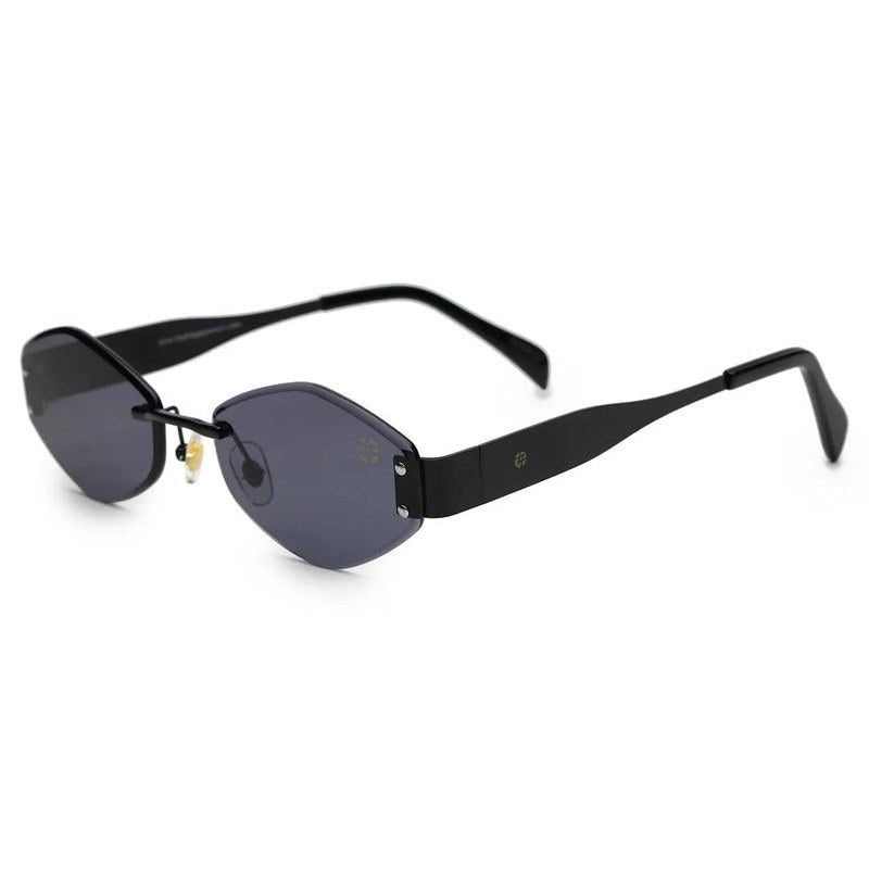 SEVA Black Medium Rim Less Diamond with Lock Side Hinges Sunglasses for Men & Women — Hashtag Eyewears