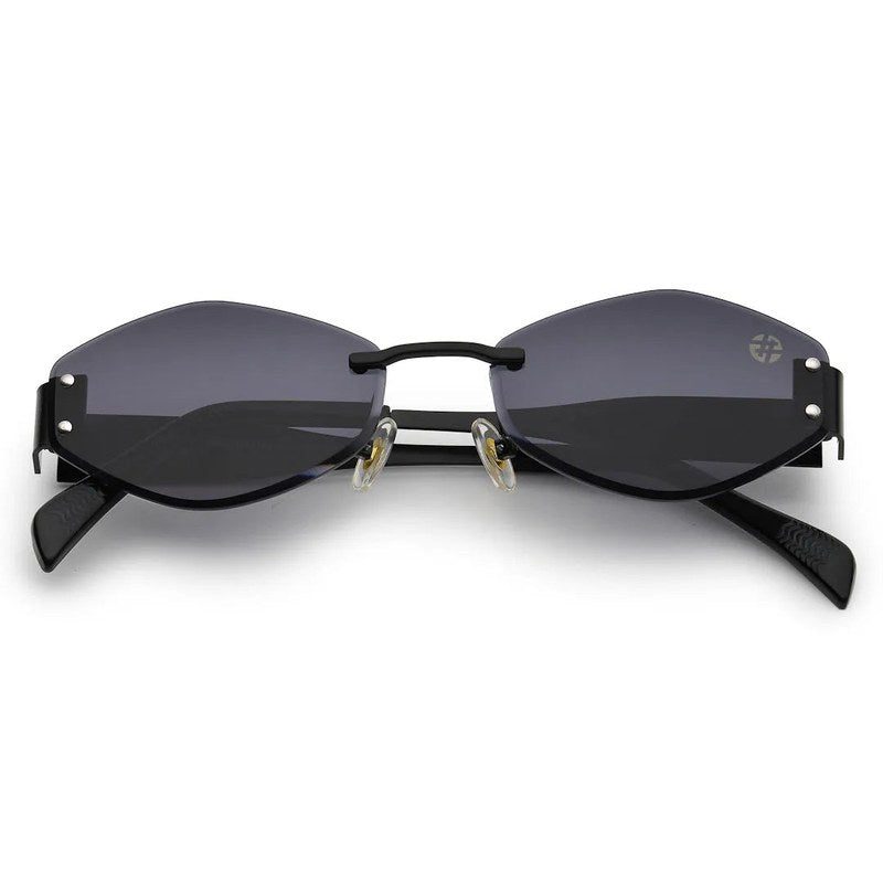 SEVA Black Medium Rim Less Diamond with Lock Side Hinges Sunglasses for Men & Women — Hashtag Eyewears