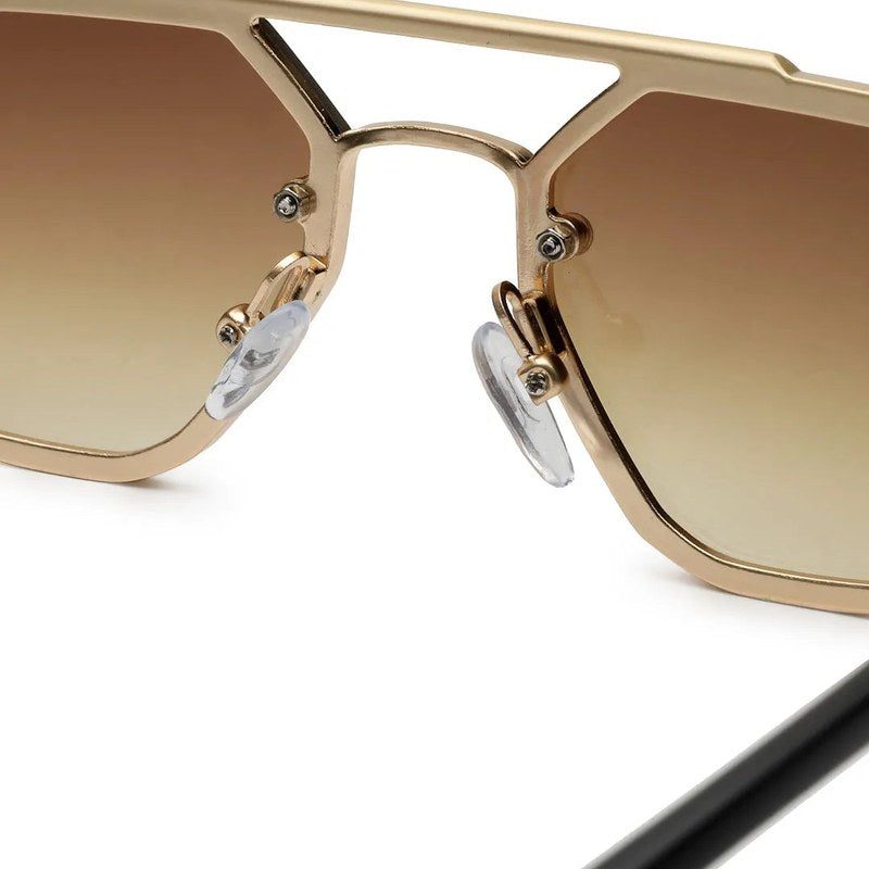 Shadron Gredient Brown Medium Full Rim Rectangle Sunglasses for Men — Hashtag Eyewears