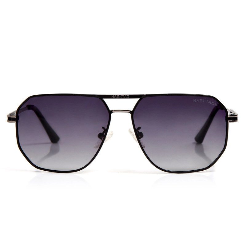 Sion Gradient Black Medium Full Rim Haxagonal Sunglasses for Men & Women — Hashtag Eyewears