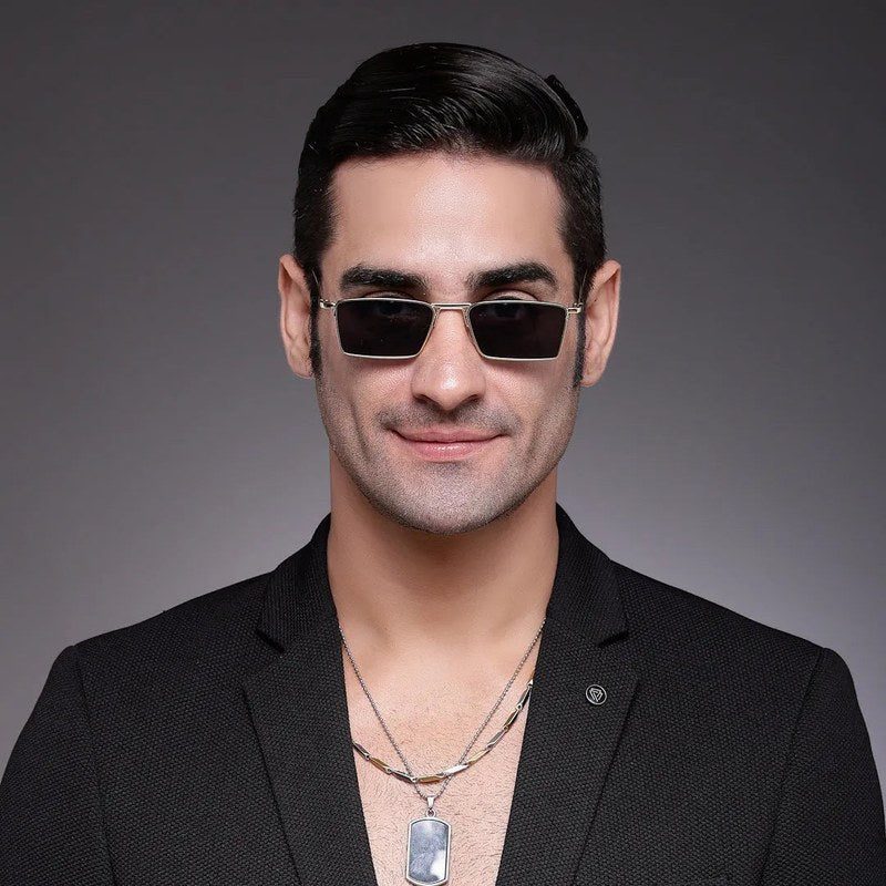 Skyfall Black Medium Full Rim Rectangle Sunglasses for Men & Women — Hashtag Eyewears