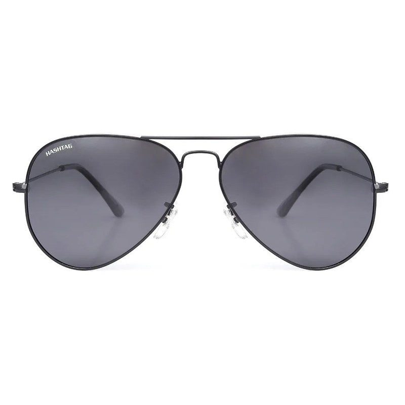 Skyra Black Medium Full Rim Aviator Sunglasses for Men & Women — Hashtag Eyewears