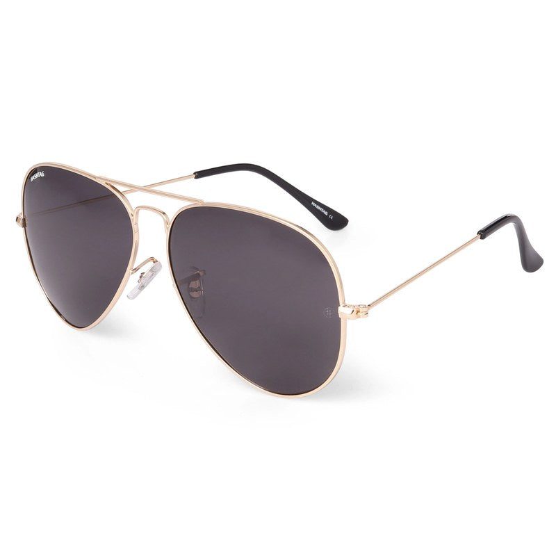 Skyra Golden Black Medium Full Rim Aviator Sunglasses for Men & Women — Hashtag Eyewears