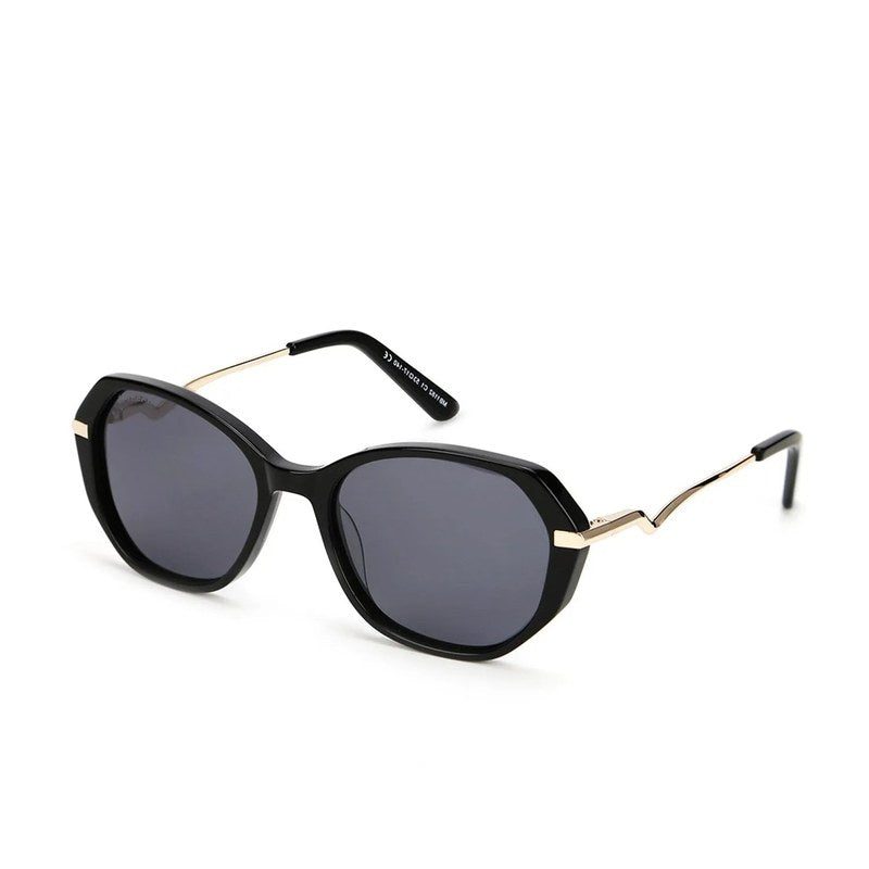 SNOB Black-Gold Medium Full Rim Oval Sunglasses for Women — Hashtag Eyewears