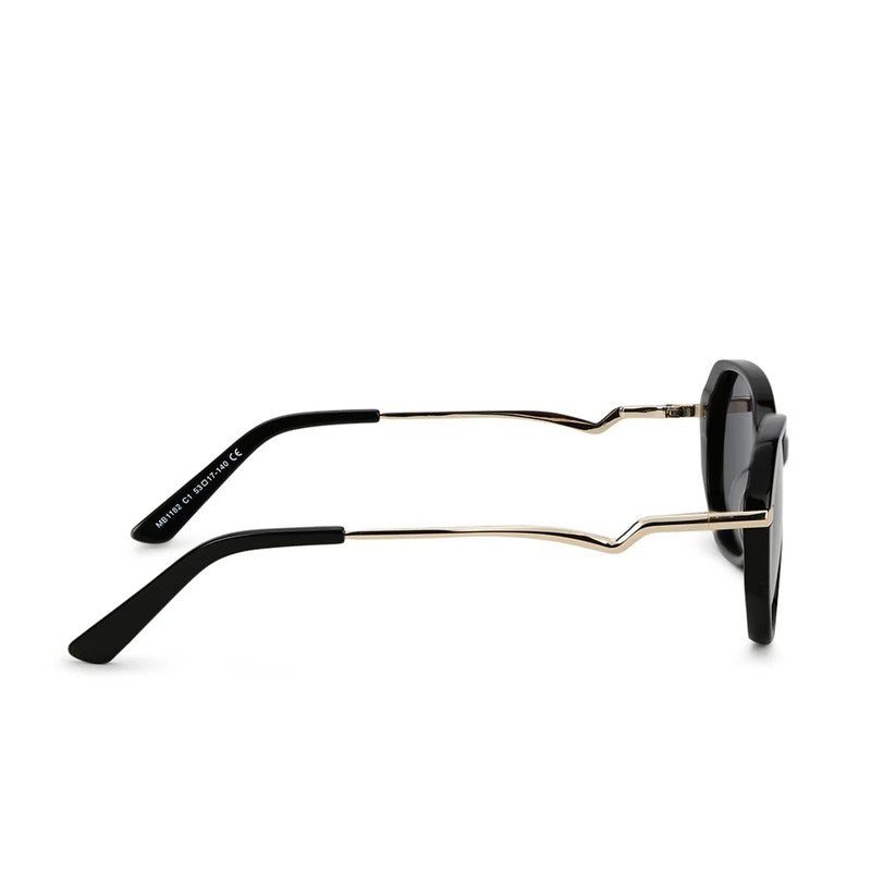 SNOB Black-Gold Medium Full Rim Oval Sunglasses for Women — Hashtag Eyewears