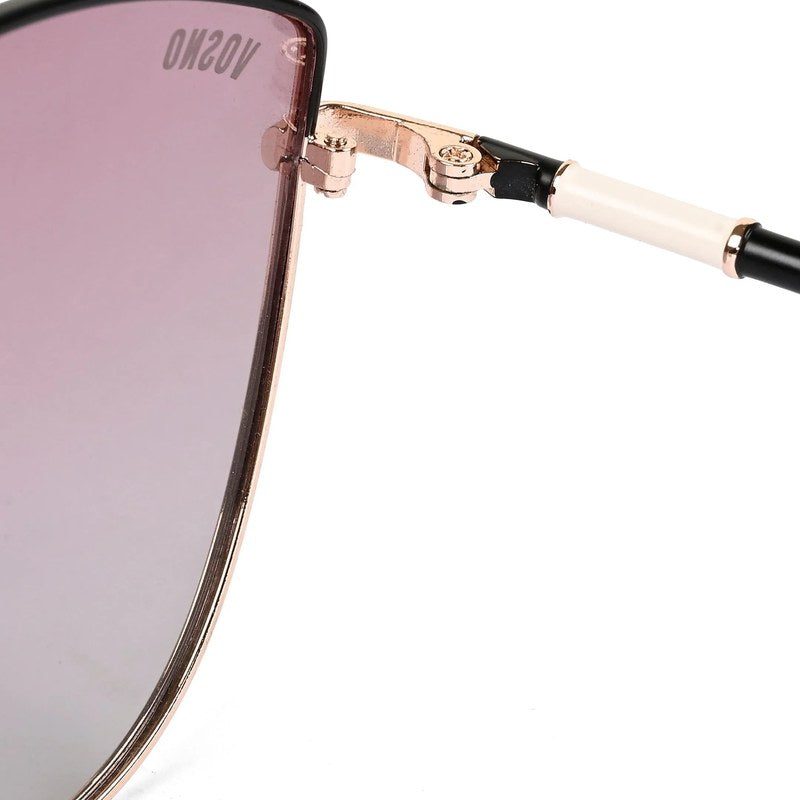Solara Golden / Black Extra-Large Full Rim Cat-Eye Sunglasses for Women HASHTAG X VOSNO — Hashtag Eyewears
