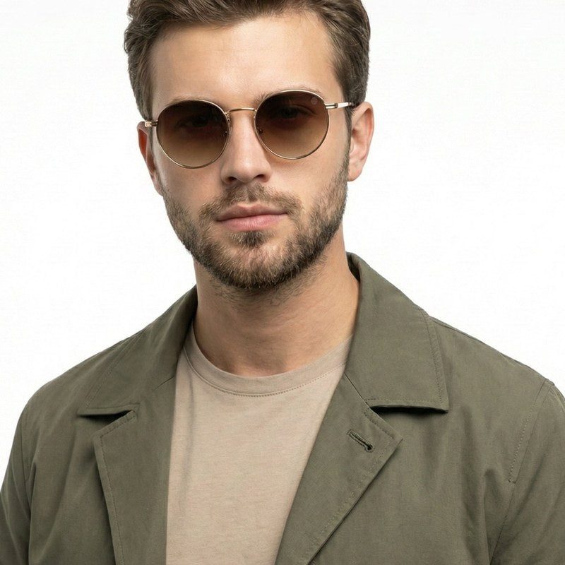 Solyra Brown Medium Full Rim Oval Sunglasses for Men — Hashtag Eyewears