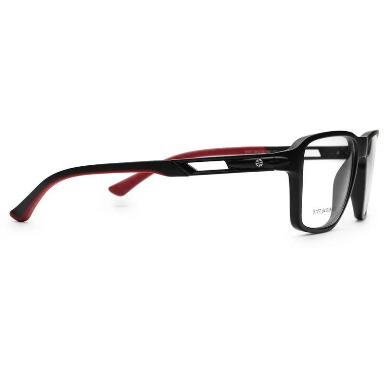 Sporty Black-Red Medium Full Rim Square Eyeglasses for Men & Women — Hashtag Eyewears