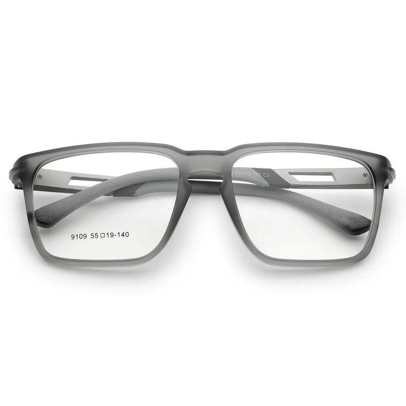 Sporty Grey Medium Full Rim Square Eyeglasses for Men & Women — Hashtag Eyewears