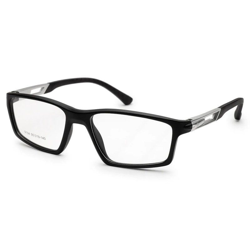 Sporty Matte Black Medium Full Rim Square Eyeglasses for Men & Women — Hashtag Eyewears