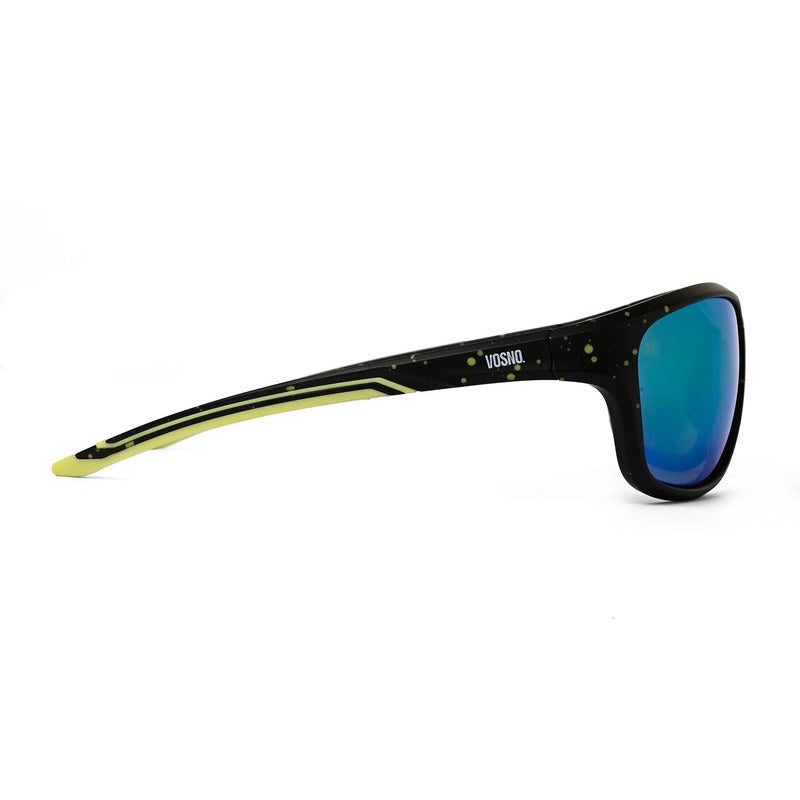 Storm Black/Green Dotty Texture Medium Full Rim Wraparound Sports Sunglasses for Men & Women — Hashtag Eyewears