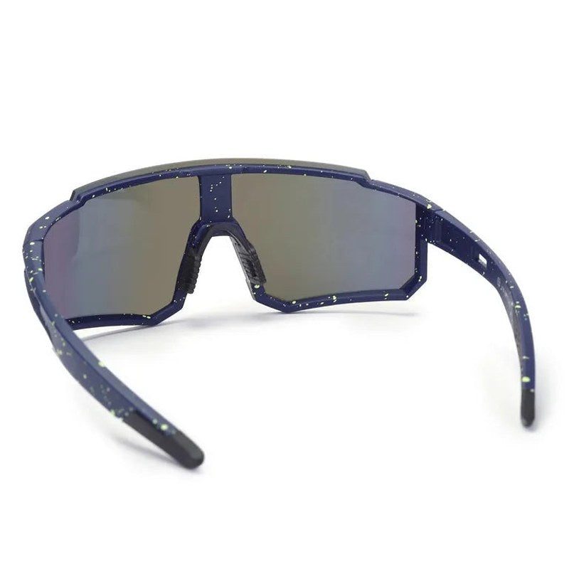 Strix Blue/Green/Texture Large Full Rim Shield Sports Sunglasses for Men & Women — Hashtag Eyewears