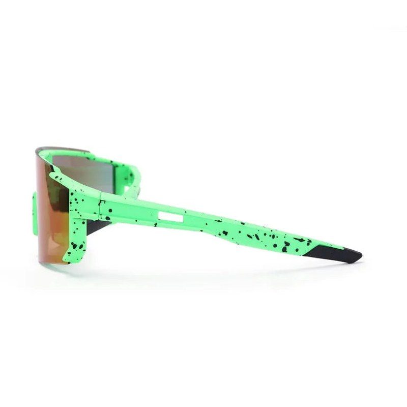 Strix Green / Black / Texture Large Full Rim Shield Sports Sunglasses for Men & Women — Hashtag Eyewears
