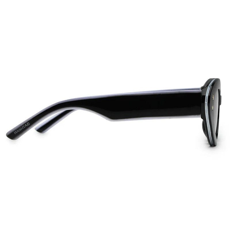 Sunshades Black & White Medium Full Rim Cateye Sunglasses for Men & Women — Hashtag Eyewears