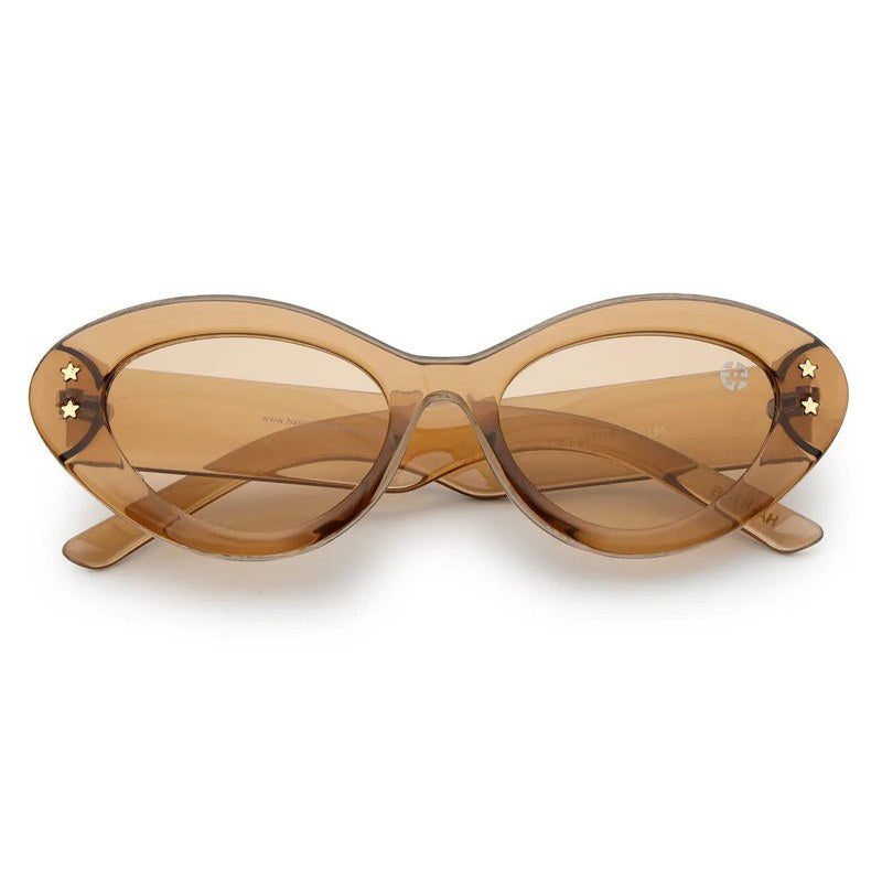 Sunshades Brown & White Medium Full Rim Cateye Sunglasses for Men & Women — Hashtag Eyewears