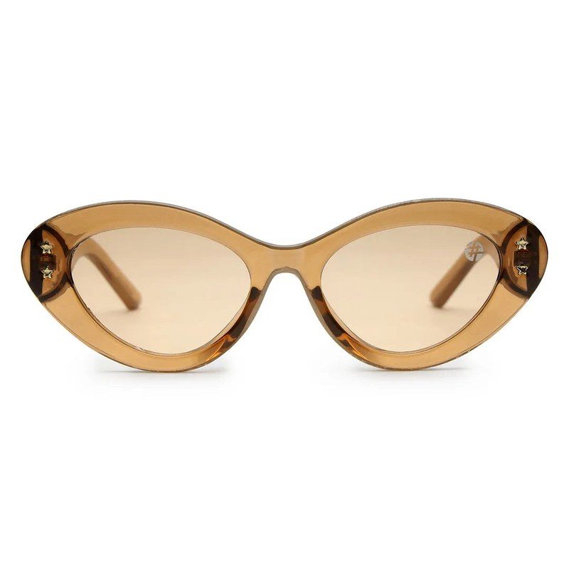 Sunshades Brown & White Medium Full Rim Cateye Sunglasses for Men & Women — Hashtag Eyewears