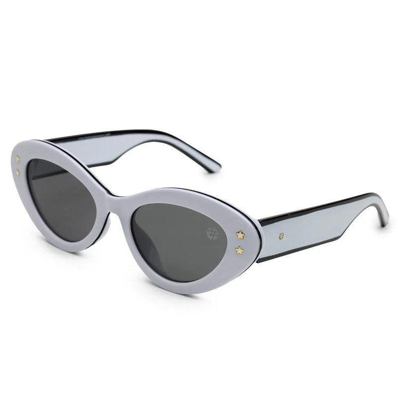 Sunshades White & Black Medium Full Rim Cateye Sunglasses for Men & Women — Hashtag Eyewears