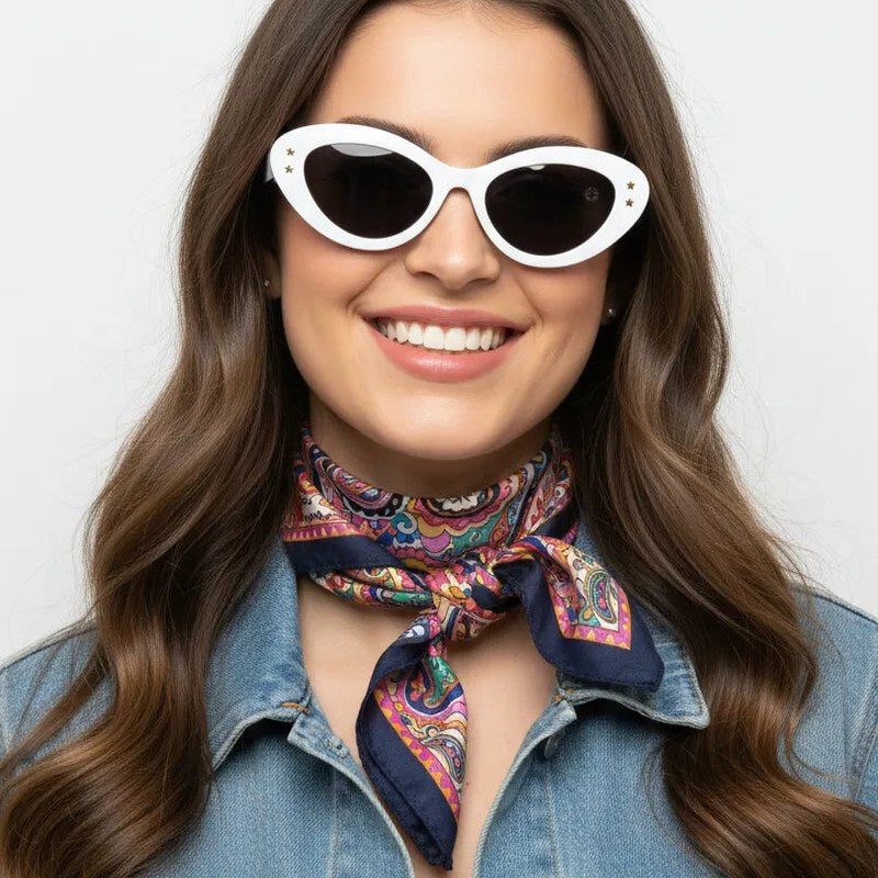 Sunshades White & Black Medium Full Rim Cateye Sunglasses for Men & Women — Hashtag Eyewears