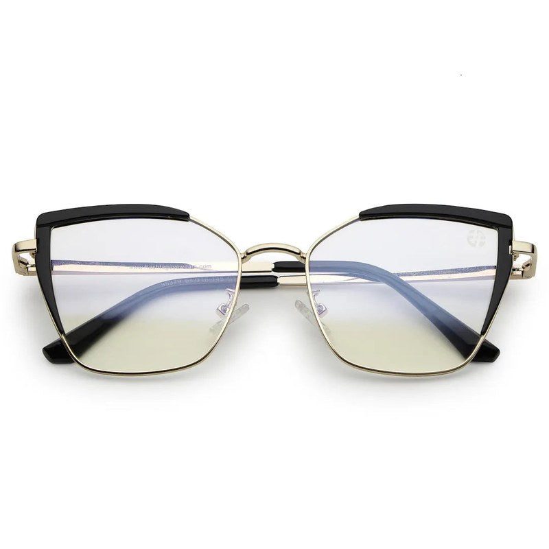 Swit Black & Golden Large Full Rim Cateye Sunglasses for Women — Hashtag Eyewears