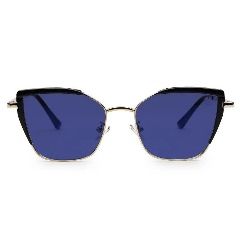 Swit Black & Golden Large Full Rim Cateye Sunglasses for Women — Hashtag Eyewears