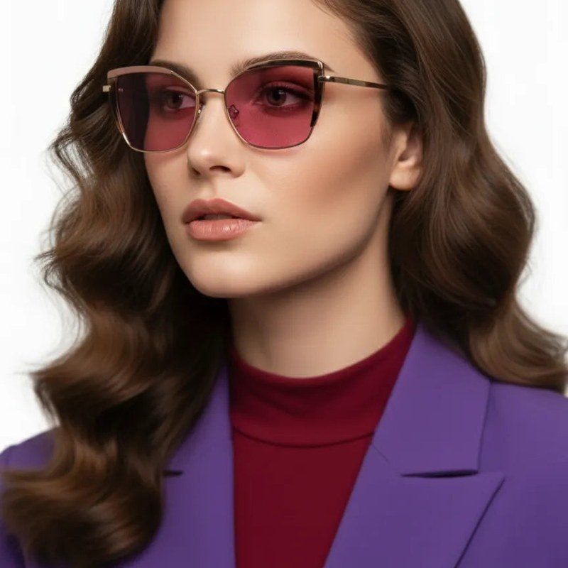 Swit Pink, Hawana & Golden Large Full Rim Cateye Sunglasses for Women — Hashtag Eyewears