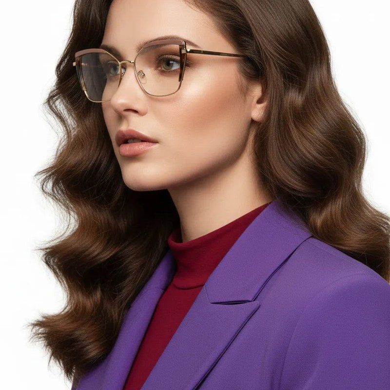 Swit Pink, Hawana & Golden Large Full Rim Cateye Sunglasses for Women — Hashtag Eyewears