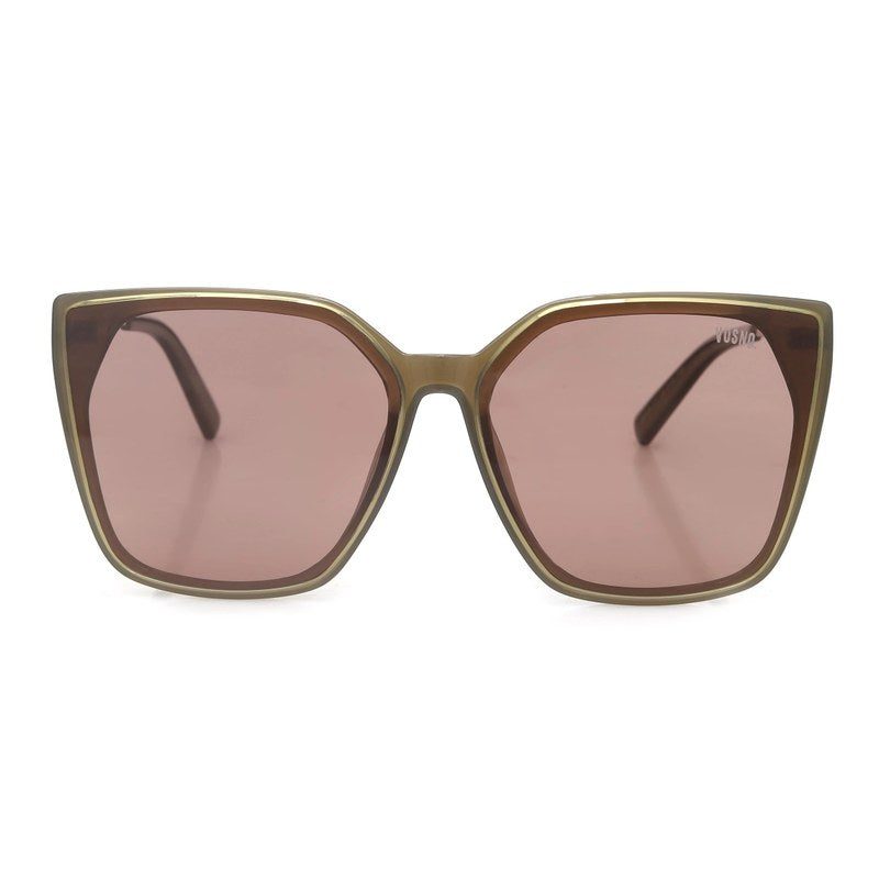 Sylor Transparent Green Extra-Large Full Rim Cateye Sunglasses for Women HASHTAG X VOSNO — Hashtag Eyewears