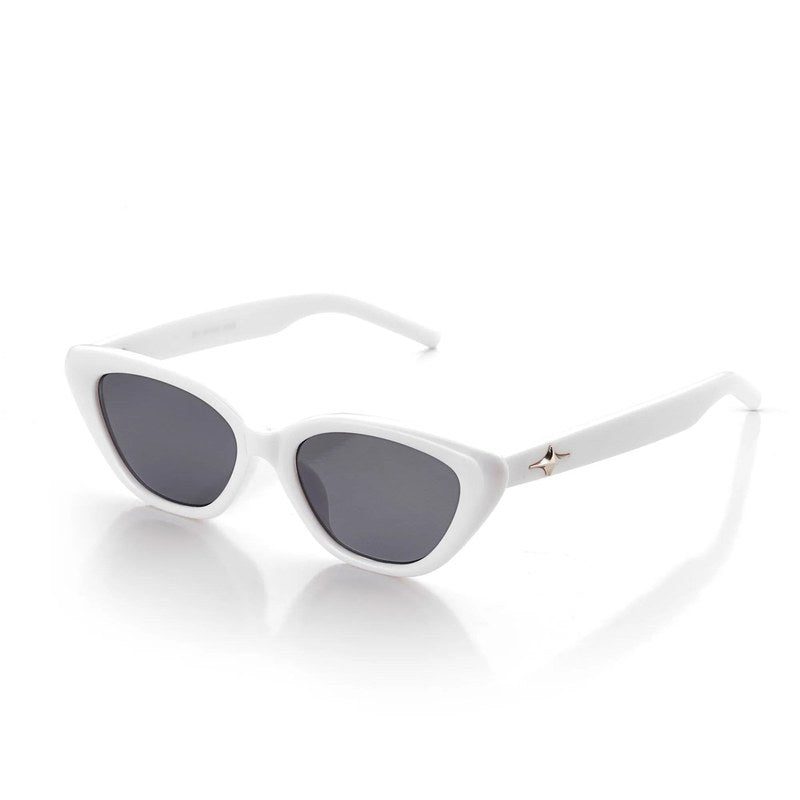 Syra White Medium Full Rim Cat-Eye Sunglasses for Women HASHTAG X WHITECHERRY — Hashtag Eyewears