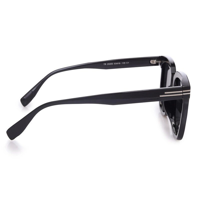 Talora Black Extra-Large Full Rim Wayfarer Sunglasses for Men & Women HASHTAG X VOSNO — Hashtag Eyewears