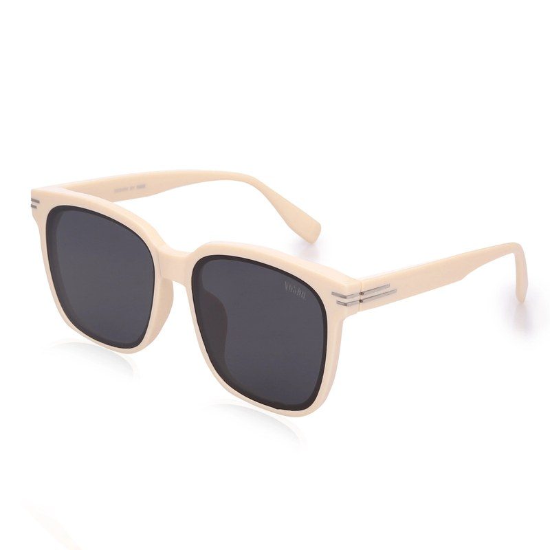 Talora Cream Extra-Large Full Rim Wayfarer Sunglasses for Men & Women HASHTAG X VOSNO — Hashtag Eyewears