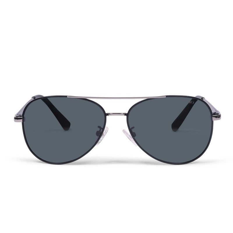 Tessera Black Medium Full Rim Aviator Sunglasses for Men & Women — Hashtag Eyewears