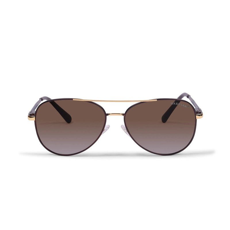 Tessera Gradient Brown Medium Full Rim Aviator Sunglasses for Men & Women — Hashtag Eyewears