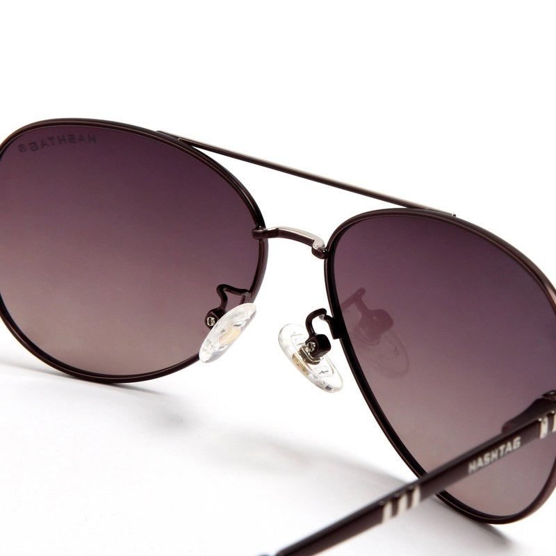 Tessera Gradient Pink Brown Medium Full Rim Aviator Sunglasses for Men & Women — Hashtag Eyewears